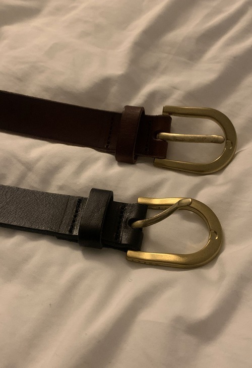 on leather belt