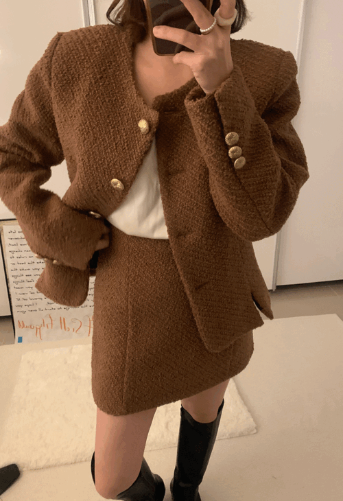 ronna wool tweed skirt